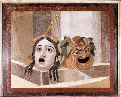 Máscara do Teatro Romano. Mosaico do século II d.C. Das Termas de Decius em Aventino, Roma. Musei capitolini, Roma. de Roman