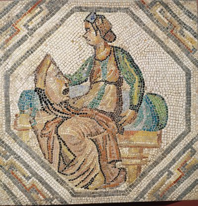 Melpomene, a musa da tragédia, de uma vila em Augusta Treverorum (mosaico) de Roman