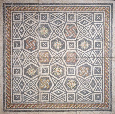 Mosaico, século 2 (mármore e vidro) de Roman