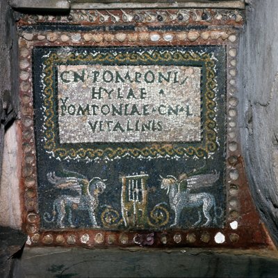 Mosaico do Túmulo de Pomponio Hylax, Roma. de Roman