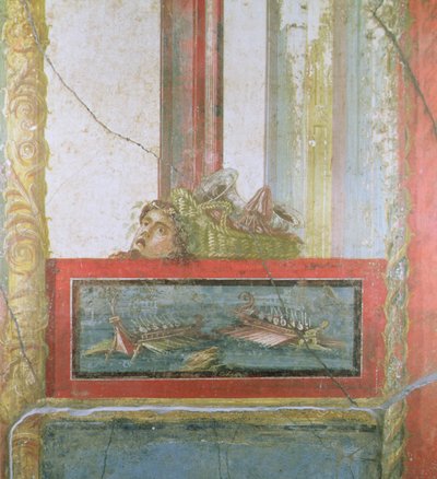 Cena Naval, Pompeia, Itália (fresco) de Roman