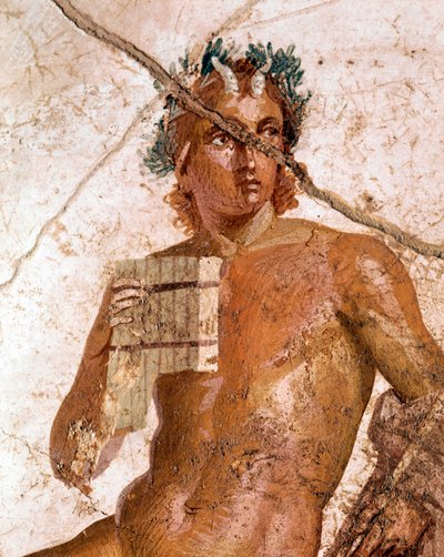 Pan-músico, entre as ninfas (fresco de Roman