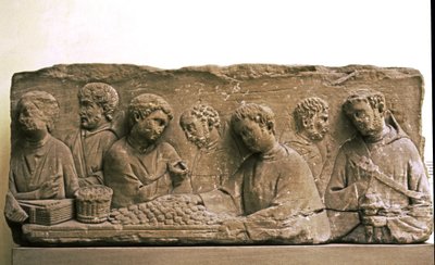 ROMA História de: Pagamento a empreiteiros por trabalhos de concurso, finais do século II (grés) de Roman