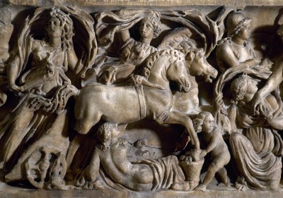 Arrebatamento de Proserpina, detalhe (mármore) de Roman