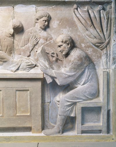 Alívio do mausoléu que representa o cobrador de impostos de Roman