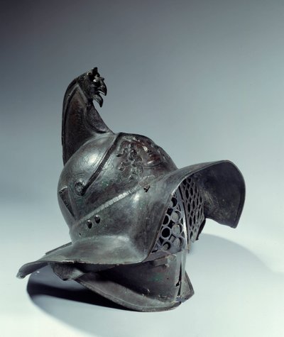 Antiguidade Romana: Gladiador Capacete usa durante a luta. Encontre Pompei. Paris, Musee Du Louvre de Roman