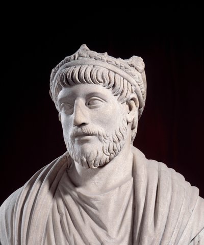 Arte Greco Romana: Escultura do imperador romano Julien ler apóstata (331 - 363) (século IV ap. JC) Paris, Musee Du Louvre de Roman