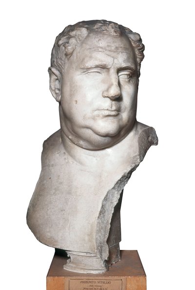 Arte romana: ""Busto de Vitellius (15-69) Imperador Romano " Século II (mármore) de Roman