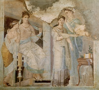 Penteado de Escravo de Menina, Herculano, Terceiro Estilo (fresco) de Roman