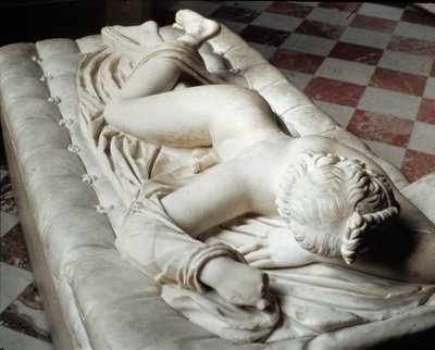 Hermafrodita adormecido (escultura de mármore, século II a.C.) de Roman