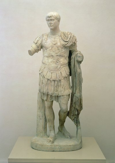 Estátua do Imperador Trajano (c.53-117) Período Antonino, c.120 d.C. (Mármore Pentecêntrico) de Roman