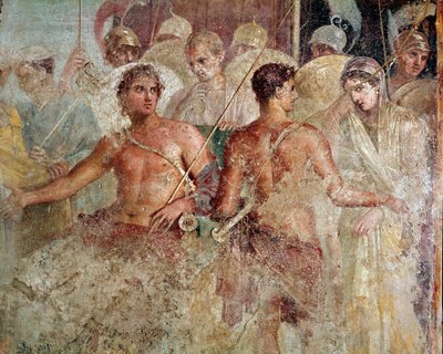 O adeus de Aquiles e Briseis (fresco de Roman