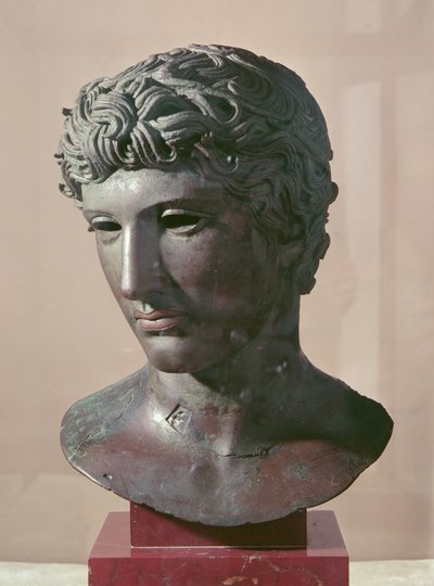A cabeça do &39;Benevento&39;, c.50 aC (bronze) de Roman