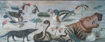 Animais no Nilo, da Casa do Fauno (Casa del Fauno), Pompéia de Roman