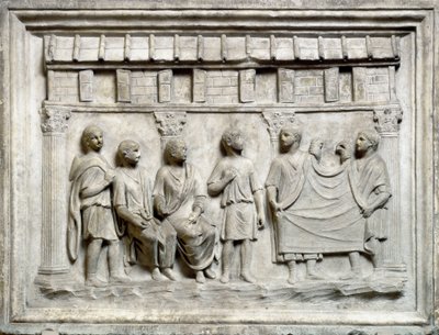 Loja de lenços de papel durante o período Augustan de Roman