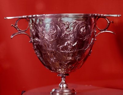 Tresor de Boscoreale: cantharic (vaso para beber) com folhas de árvores planas. Fim do século I a.C. - século I d.C. Sol 0,17 m. Paris, Museu do Louvre de Roman