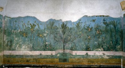 Trompe loeil jardim da Villa de Livia, 40-20 aC de Roman