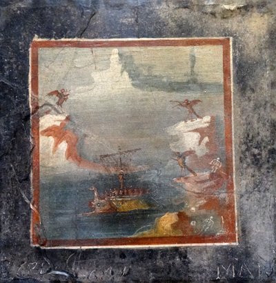 Ulisses resiste às canções das Sirenes (fresco) de Roman