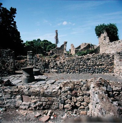 Vista, de, arruinado, casas de Roman