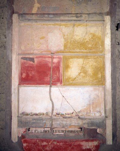 Decoração de parede, Pompéia, Itália (fresco) de Roman