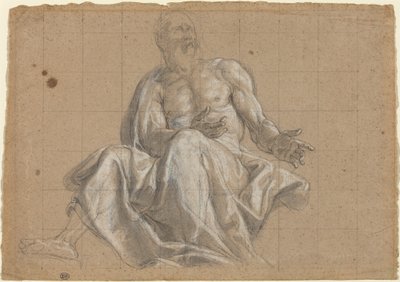 Um homem idoso em cortinas clássicas de Roman 18th Century