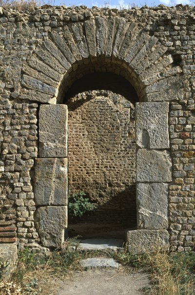 Uma porta, detalhe dos banhos, Alto Período Imperial 27 aC-395 dC de Roman Imperial Period