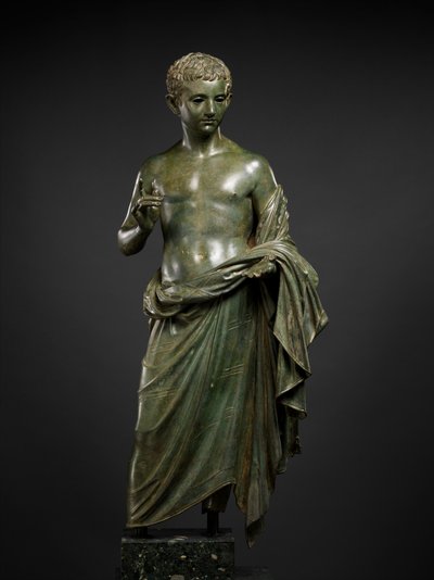 Estátua de bronze de um rapaz aristocrático, 27 a.C.-14 d.C. (bronze) de Roman Imperial Period