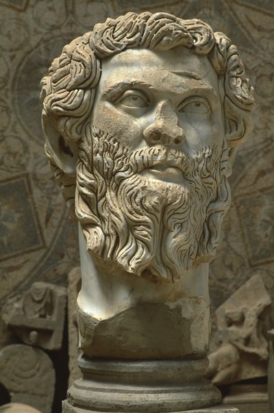 Busto de Septimus Severus (145-211), Alto Período Imperial (27 aC-395 dC) (mármore) de Roman Imperial Period