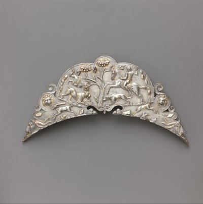 Alça de prata de um prato grande, 2º a início do século III dC (prata e ouro) de Roman Imperial Period