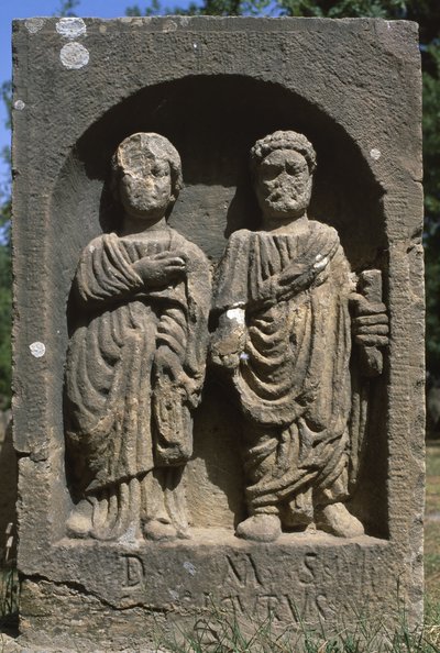 Estela com duas figuras humanas, Alto Período Imperial (27 aC-395 dC) de Roman Imperial Period