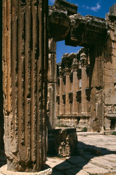 Templo de Baco, detalhe, Alto Período Imperial (27 aC-395 dC) de Roman Imperial Period