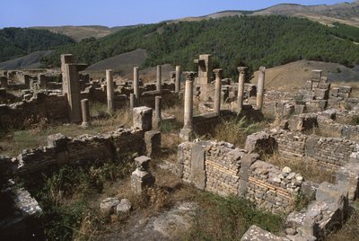Vista de uma área habitacional, Alto Período Imperial (27 aC-395 dC) de Roman Imperial Period
