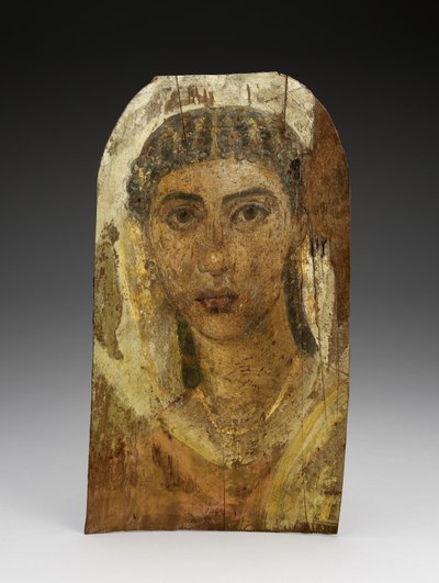 Mummy Portrait of a Young Woman, AD 1-100 (madeira pintada, cera e tecido) de Roman Period Egyptian