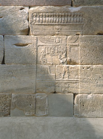 Alívio do Templo de Dendur, c.10 a.C. (arenito eólico) de Roman Period Egyptian