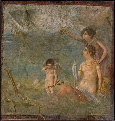 Ariadne e Teseu , 1º H. 1º século. DE ANÚNCIOS. de Roman Pompeian wall painting.