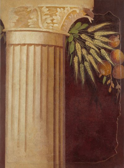 Fragmento de pintura mural do peristilo de uma villa em Boscoreale, c.50–40 aC de Roman Republican Period