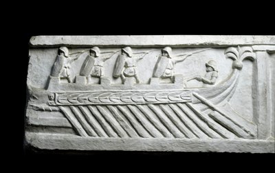 Um navio de guerra (baixo relevo) de Roman Roman