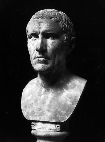 Busto de Marcelo Cláudio Marcelo (c.268-208BC) (mármore) de Roman Roman