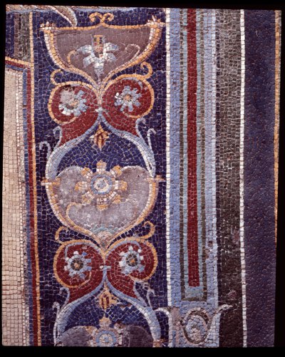 Detalhe dos mosaicos de parede da ninfaeum da casa di Nettuno e Anfitrite, século V a.C. - século I d.C. de Roman Roman