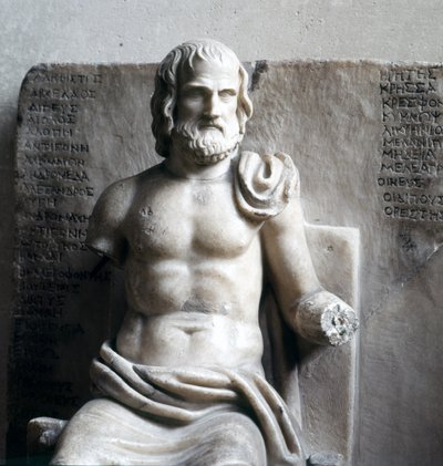 Eurípides, poetisa grega trágica. (Mármore imperial romano) Museu do Louvre, Paris. de Roman Roman