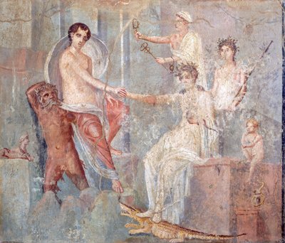 Afresco representando a chegada de Io ao Egipto, Pompeia , Campânia, Civilização Romana de Roman Roman