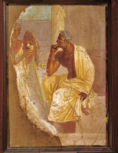 Actor e máscara trágica, de Pompei, Itália de Roman Roman