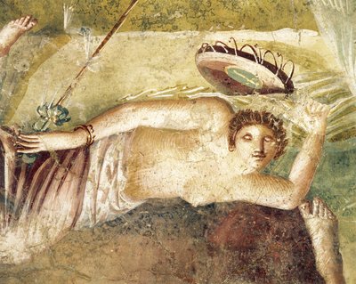 Afresco representando a Maenad adormecida, da Casa de Citharist, Pompeia, Itália de Roman Roman