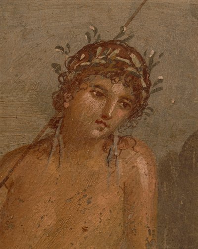 Itália, Região da Campânia, Província de Nápoles, Pompeia, Casa de Marco Lucrezio Frontone Fresco representando Narciso junto a um lago de Roman Roman