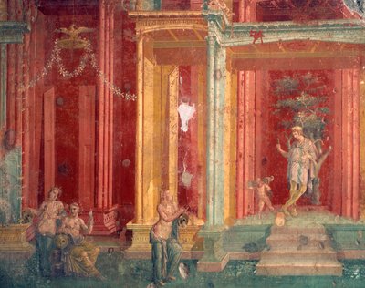 Itália, Província de Nápoles, Região da Campânia, Pompeia, Casa de Loreio Tiburtino, Fresco de Roman Roman