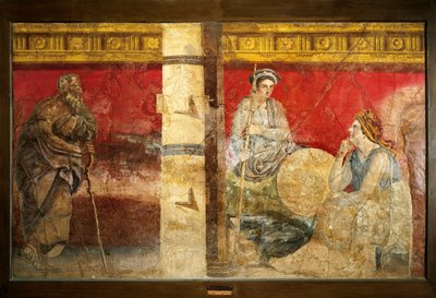 A família real de Macedoine e um filósofo. Fresco 325x199cm. De Boscoreale, perto de Nápoles. Museo nazionale archeologico, Napoli (Museu Arqueológico de Nápoles) de Roman Roman