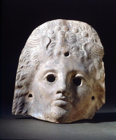 Máscara para tragédias na era romana. Museo della scala. Milano de Roman Roman