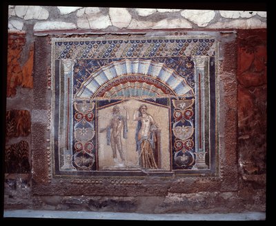 Neptune e Amphitrite. Mosaico de parede do triclínio da casa de Nettuno e Anfitrite, século V a.C.-1 d.C. de Roman Roman