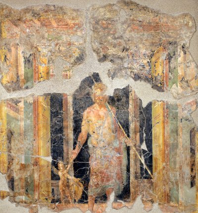 Pintura do quarto estilo pompeiano representando Júpiter de Roman Roman