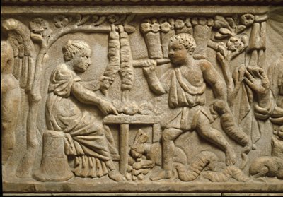 Representação de um fabricante de coroas (relevo) de Roman Roman